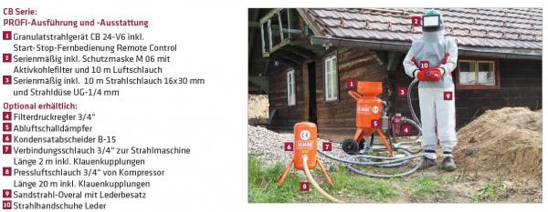 ELMAG Sandstrahlgeraet CB 215-F-D2 mit Schlauch 25x40mm